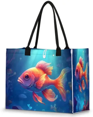 QsirBC Abstracted Art Design Tote Bag for Women Shoulder Bags with Pockets Handbags Purses Large Totes