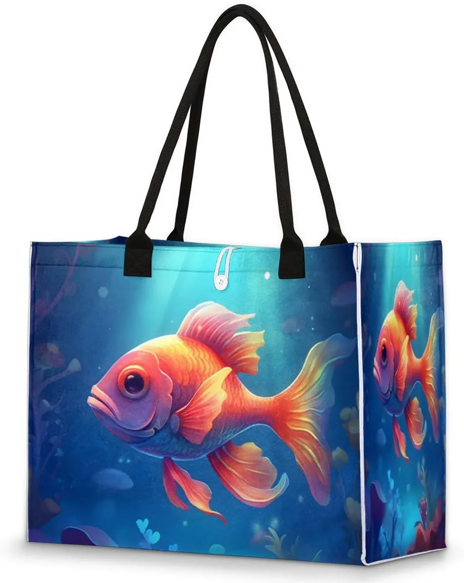 QsirBC Abstracted Art Design Tote Bag for Women Shoulder Bags with Pockets Handbags Purses Large Totes