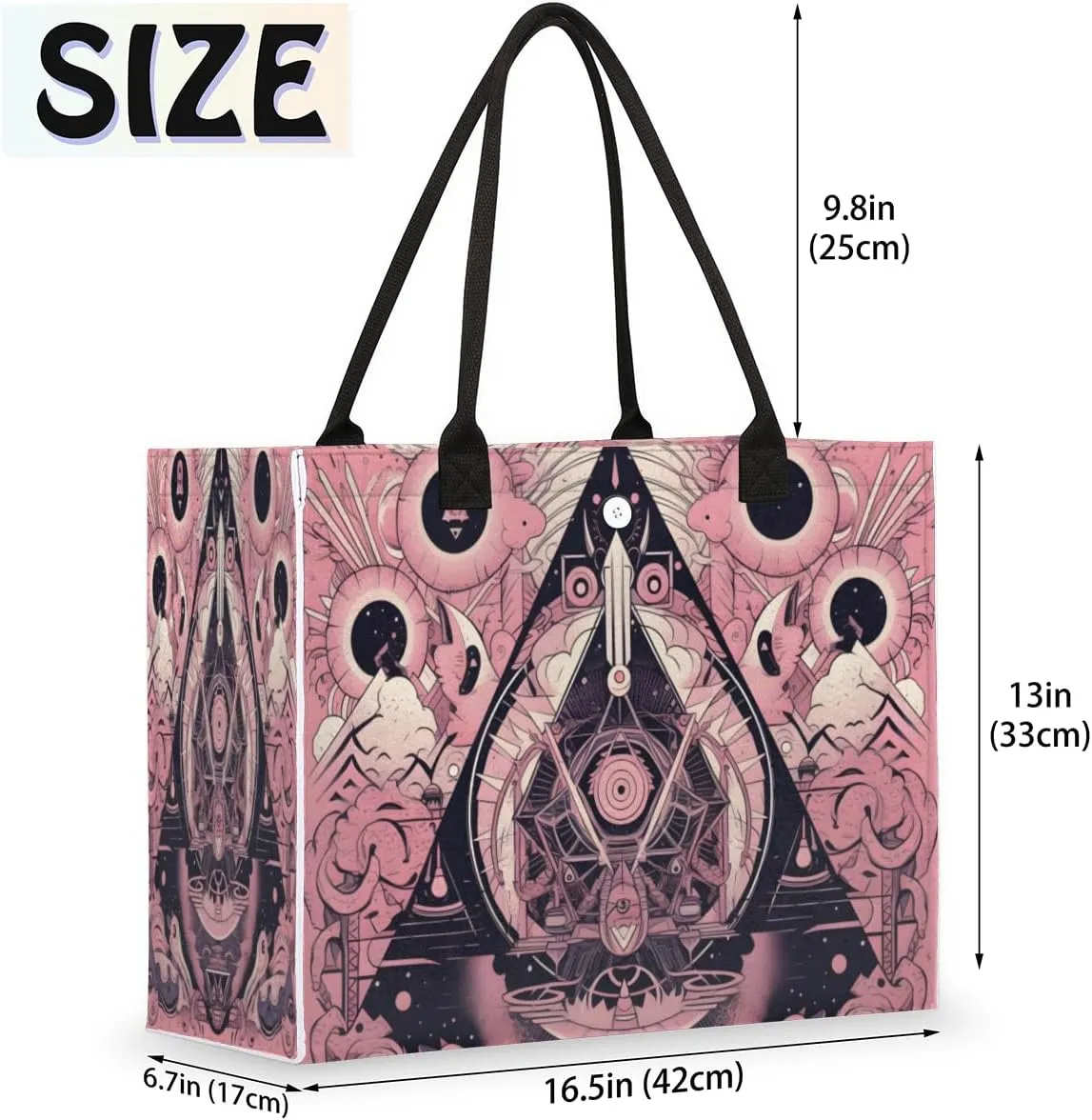 QsirBC Abstraction Fun Decor Tote Bag for Women Shoulder Bags with Pockets Handbags Purses Large Totes