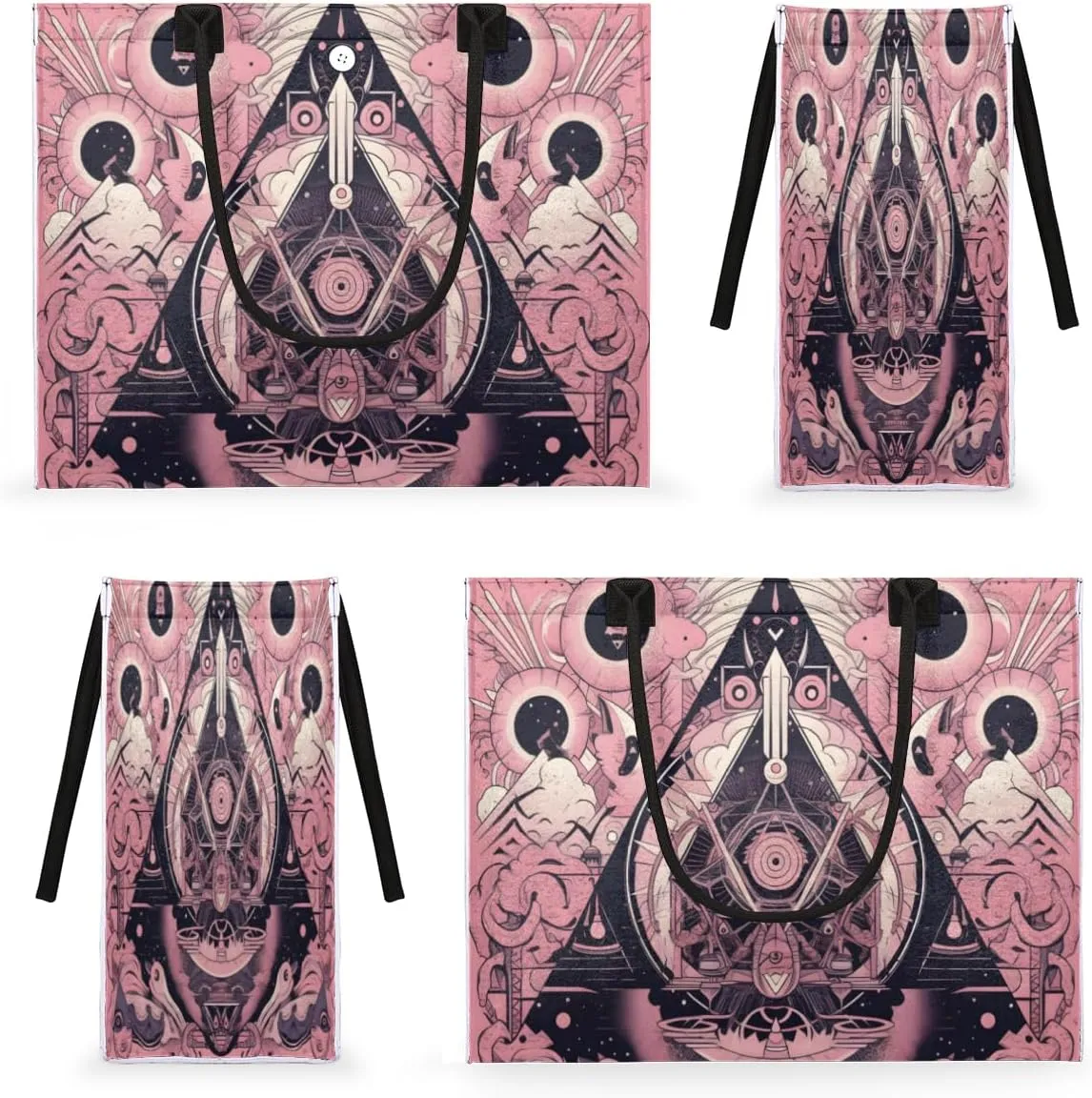 QsirBC Abstraction Fun Decor Tote Bag for Women Shoulder Bags with Pockets Handbags Purses Large Totes