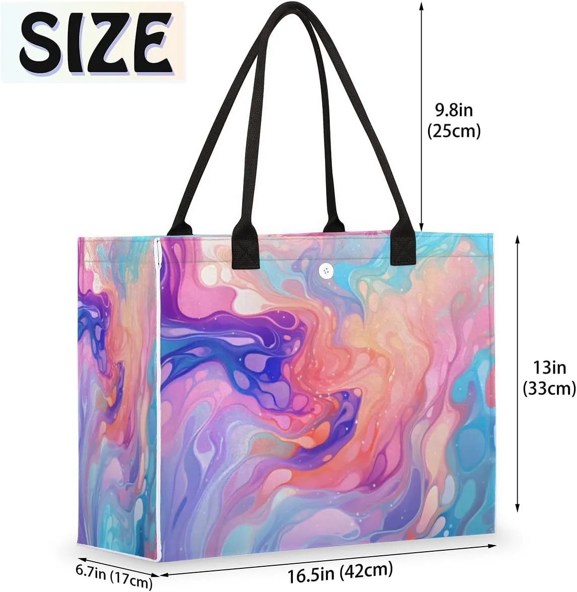 QsirBC Abstraction Fun Design Tote Bag for Women Shoulder Bags with Pockets Handbags Purses Large Totes