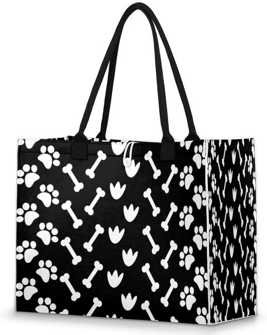 QsirBC Abstraction Fun Design Tote Bag for Women Shoulder Bags with Pockets Handbags Purses Large Totes