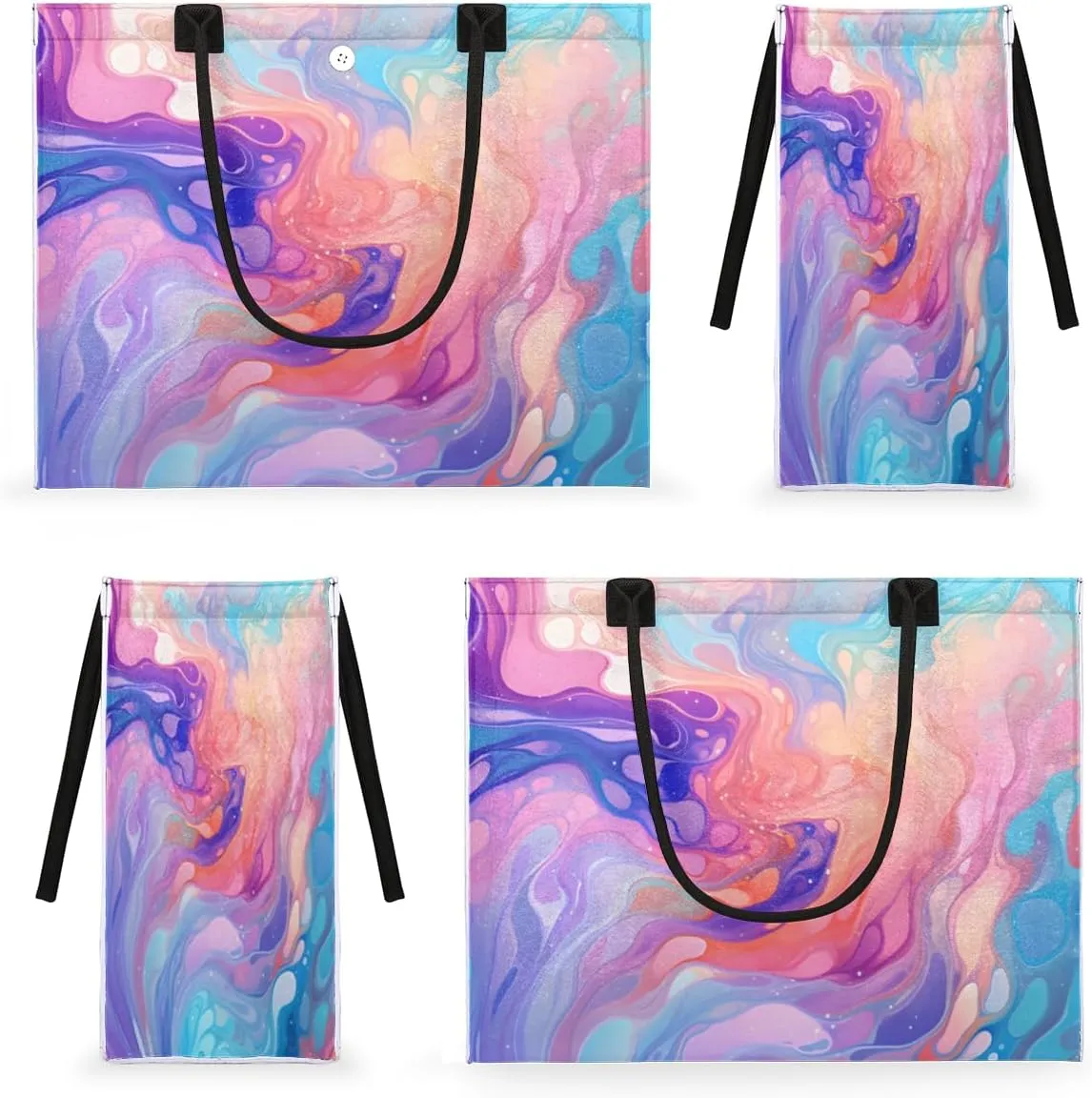 QsirBC Abstraction Fun Design Tote Bag for Women Shoulder Bags with Pockets Handbags Purses Large Totes