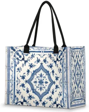 QsirBC Abstractions Classic Texture Tote Bag for Women Shoulder Bags with Pockets Handbags Purses Large Totes
