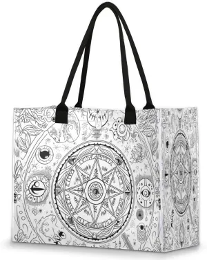 QsirBC Abstractions Classic Texture Tote Bag for Women Shoulder Bags with Pockets Handbags Purses Large Totes