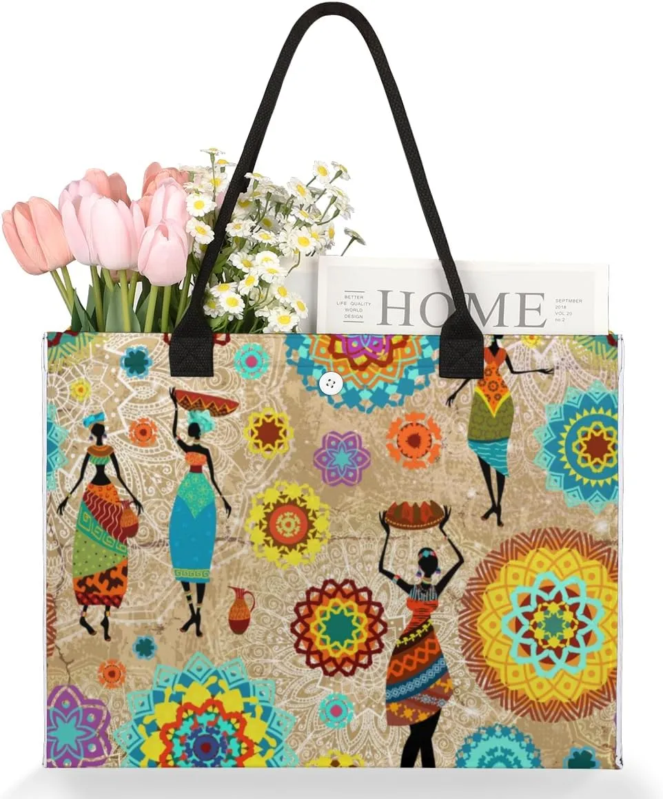 QsirBC Abstractions Theme Decor Tote Bag for Women Shoulder Bags with Pockets Handbags Purses Large Totes