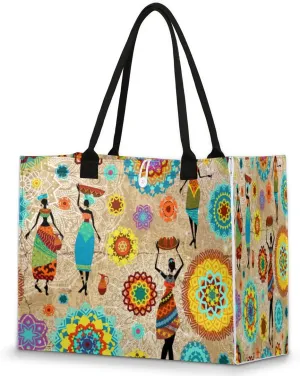 QsirBC Abstractions Theme Decor Tote Bag for Women Shoulder Bags with Pockets Handbags Purses Large Totes