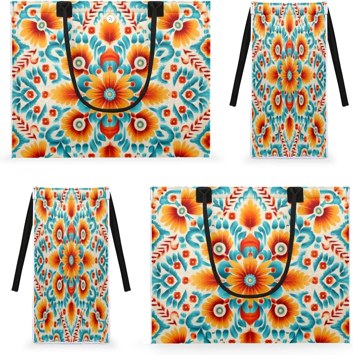 QsirBC Abstractions Theme Pattern Tote Bag for Women Shoulder Bags with Pockets Handbags Purses Large Totes