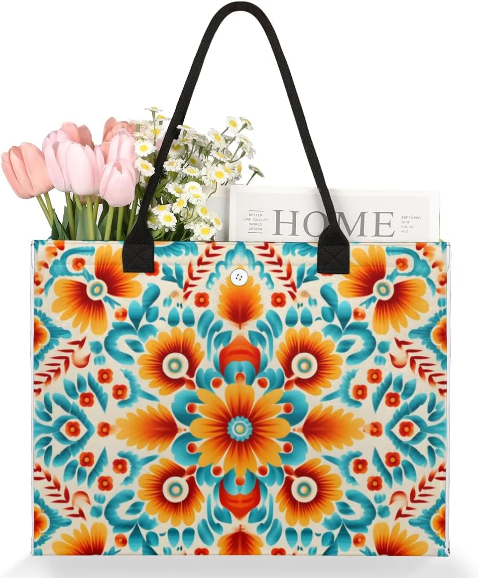 QsirBC Abstractions Theme Pattern Tote Bag for Women Shoulder Bags with Pockets Handbags Purses Large Totes