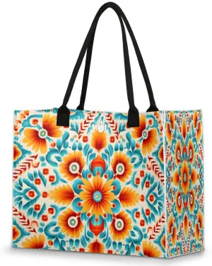 QsirBC Abstractions Theme Pattern Tote Bag for Women Shoulder Bags with Pockets Handbags Purses Large Totes