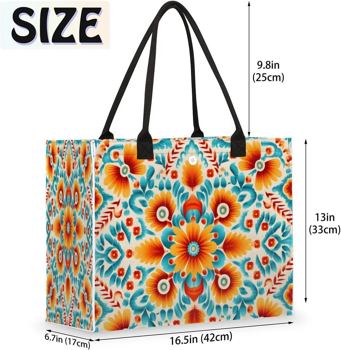 QsirBC Abstractions Theme Pattern Tote Bag for Women Shoulder Bags with Pockets Handbags Purses Large Totes