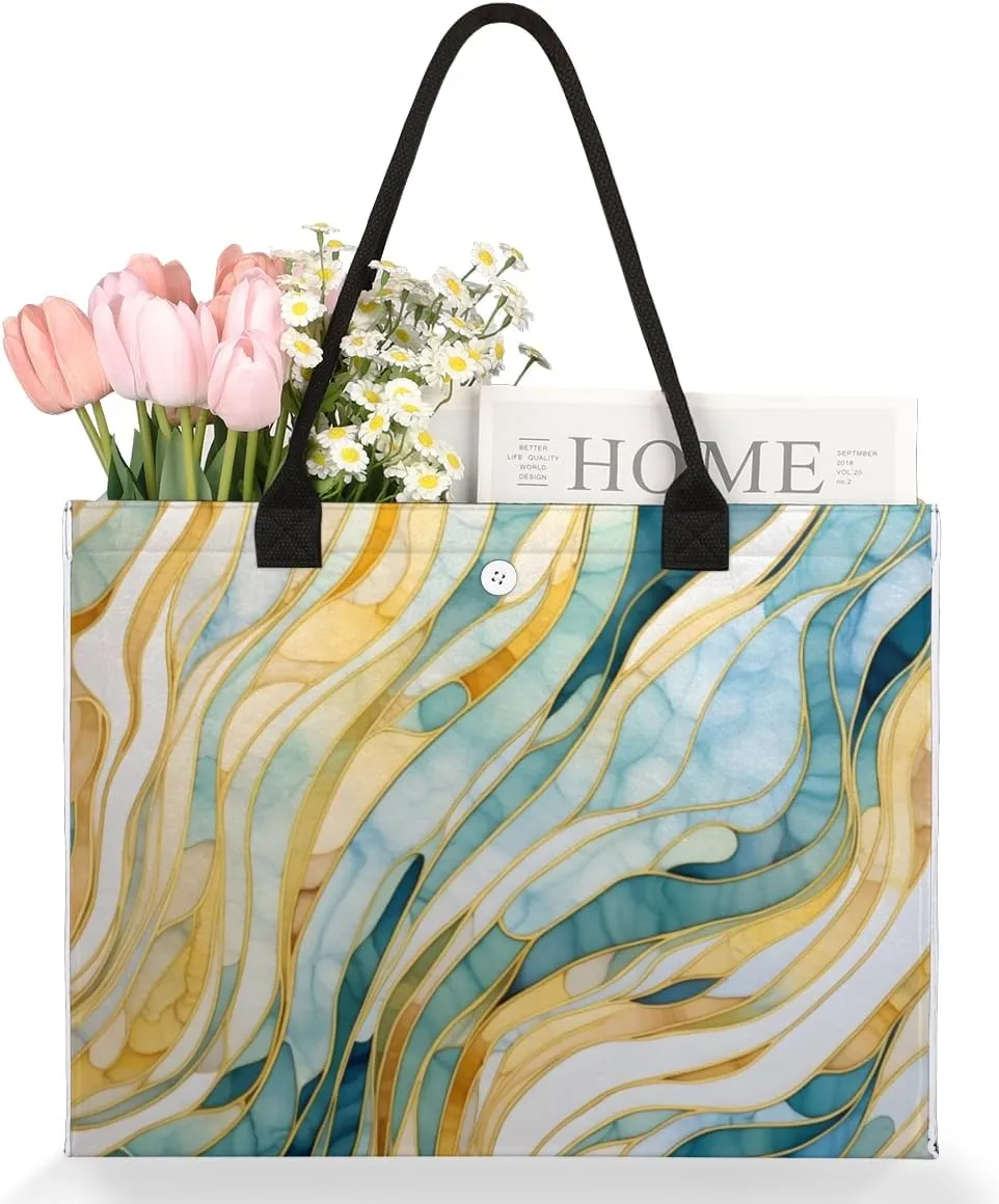 QsirBC Abstractions Tote Bag for Women Shoulder Bags with Pockets Handbags Purses Large Totes
