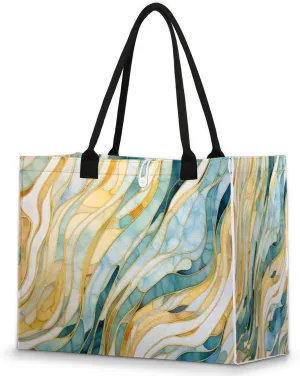 QsirBC Abstractions Tote Bag for Women Shoulder Bags with Pockets Handbags Purses Large Totes