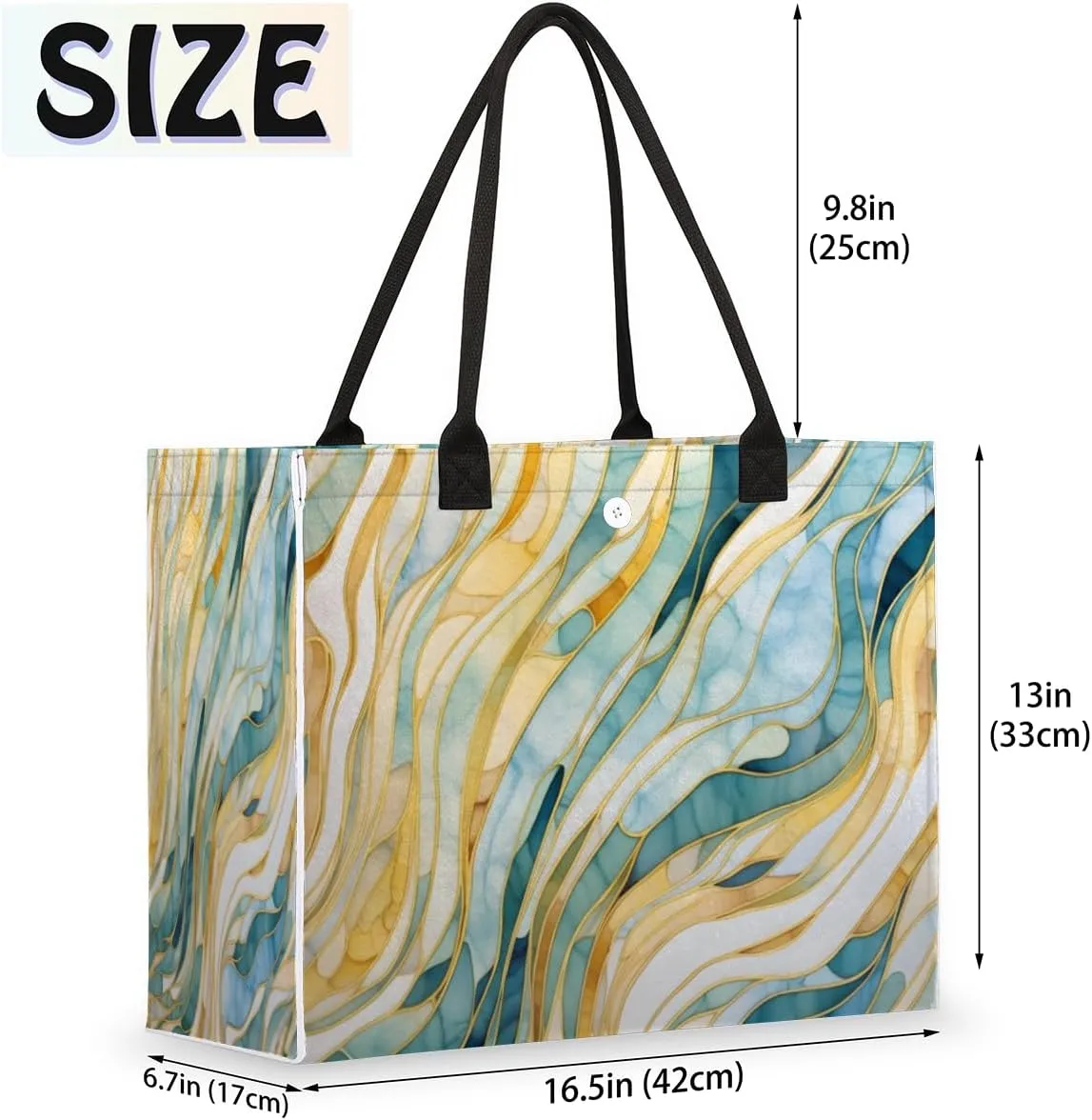 QsirBC Abstractions Tote Bag for Women Shoulder Bags with Pockets Handbags Purses Large Totes