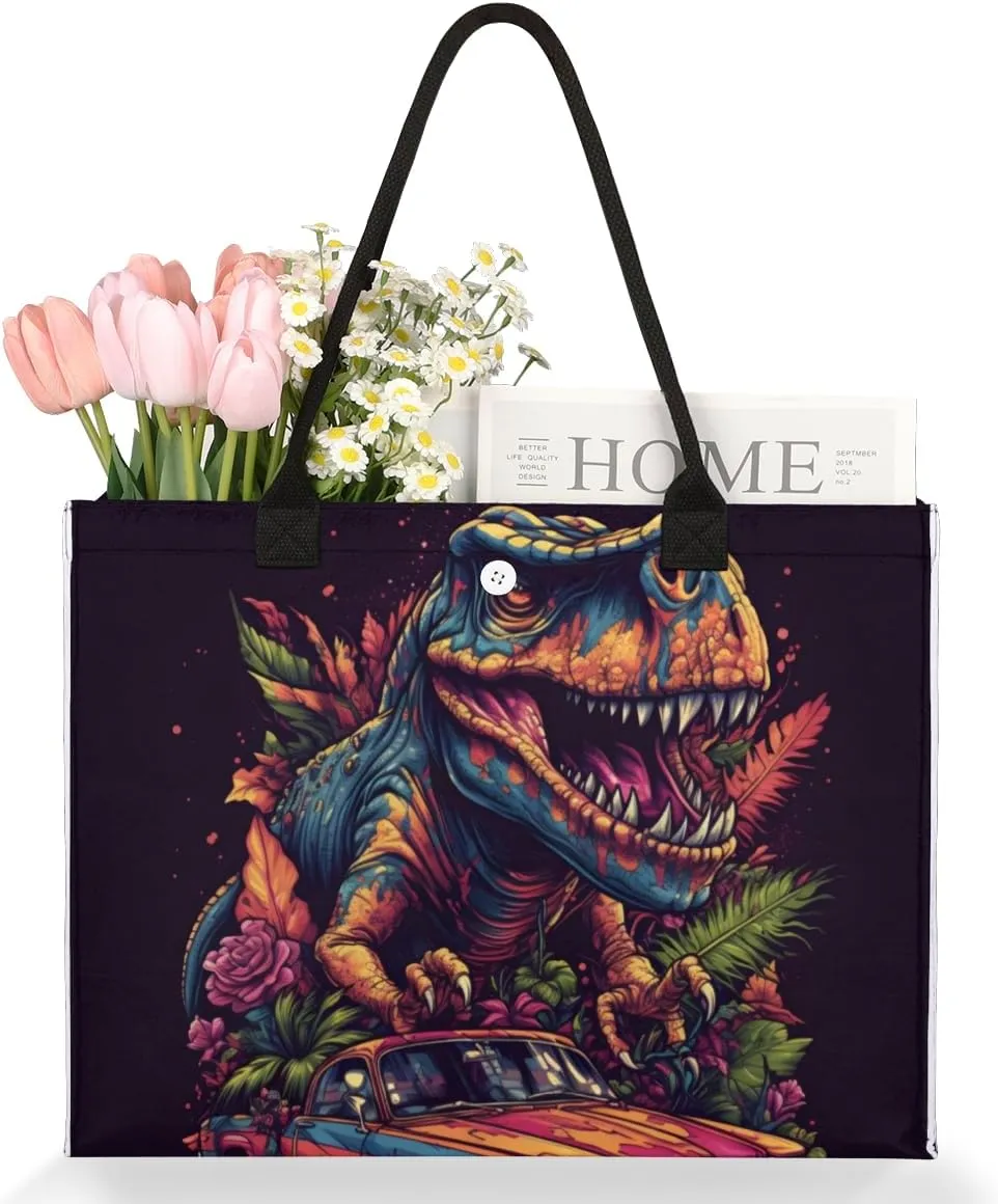 QsirBC Animal Seahorse Style Tote Bag for Women Shoulder Bags with Pockets Handbags Purses Large Totes