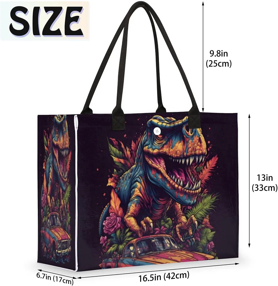 QsirBC Animal Seahorse Style Tote Bag for Women Shoulder Bags with Pockets Handbags Purses Large Totes