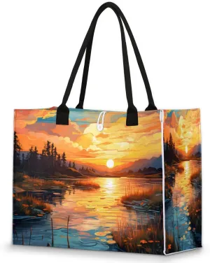 QsirBC Animals Dogs Tote Bag for Women Shoulder Bags with Pockets Handbags Purses Large Totes