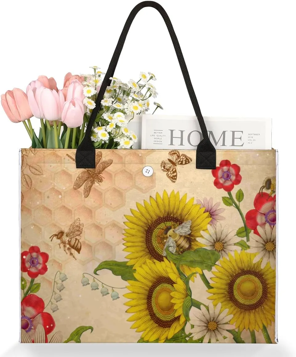 QsirBC Animals Interesting Pattern Tote Bag for Women Shoulder Bags with Pockets Handbags Purses Large Totes