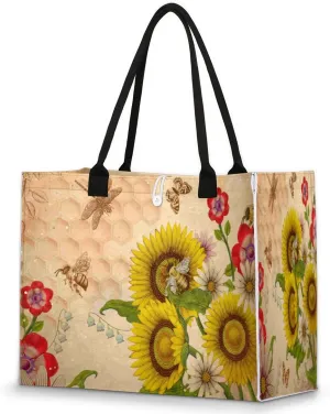 QsirBC Animals Interesting Pattern Tote Bag for Women Shoulder Bags with Pockets Handbags Purses Large Totes