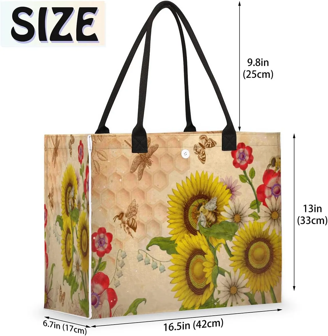 QsirBC Animals Interesting Pattern Tote Bag for Women Shoulder Bags with Pockets Handbags Purses Large Totes