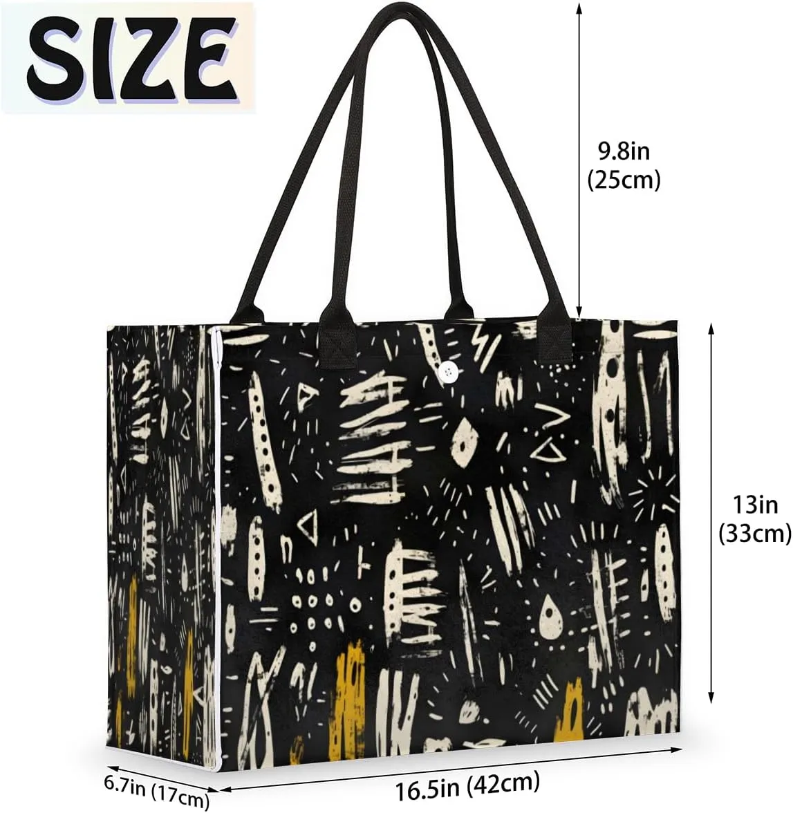QsirBC Art Abstracted Design Tote Bag for Women Shoulder Bags with Pockets Handbags Purses Large Totes