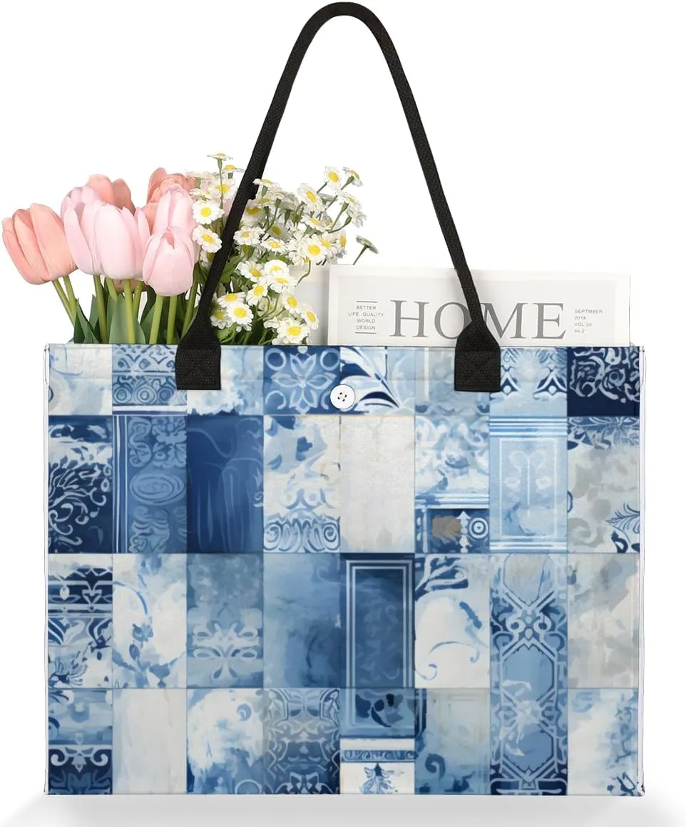 QsirBC Art Abstracted Design Tote Bag for Women Shoulder Bags with Pockets Handbags Purses Large Totes