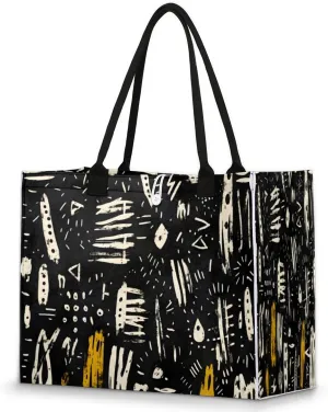 QsirBC Art Abstracted Design Tote Bag for Women Shoulder Bags with Pockets Handbags Purses Large Totes