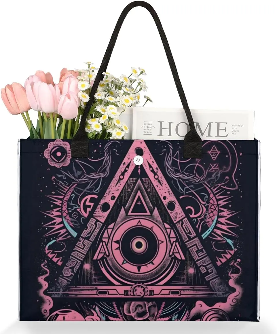 QsirBC Art Abstracted Tote Bag for Women Shoulder Bags with Pockets Handbags Purses Large Totes