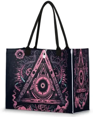 QsirBC Art Abstracted Tote Bag for Women Shoulder Bags with Pockets Handbags Purses Large Totes