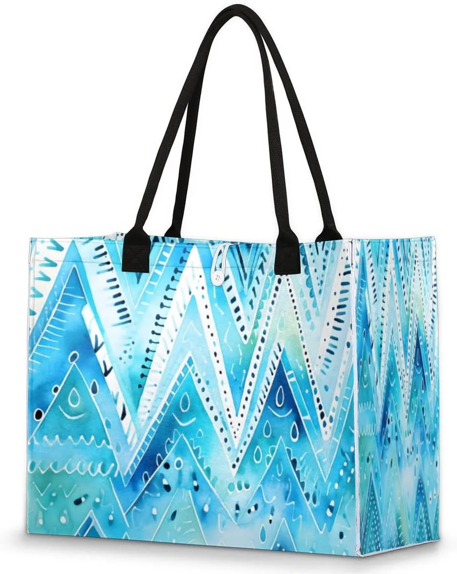 QsirBC Art Abstracted Tote Bag for Women Shoulder Bags with Pockets Handbags Purses Large Totes