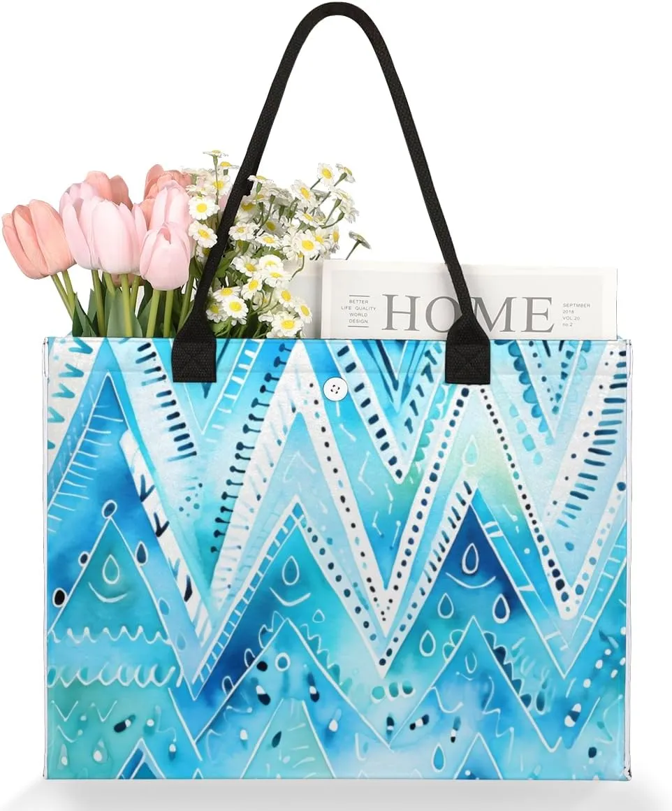 QsirBC Art Abstracted Tote Bag for Women Shoulder Bags with Pockets Handbags Purses Large Totes