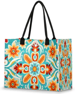 QsirBC Art Abstraction Texture Tote Bag for Women Shoulder Bags with Pockets Handbags Purses Large Totes