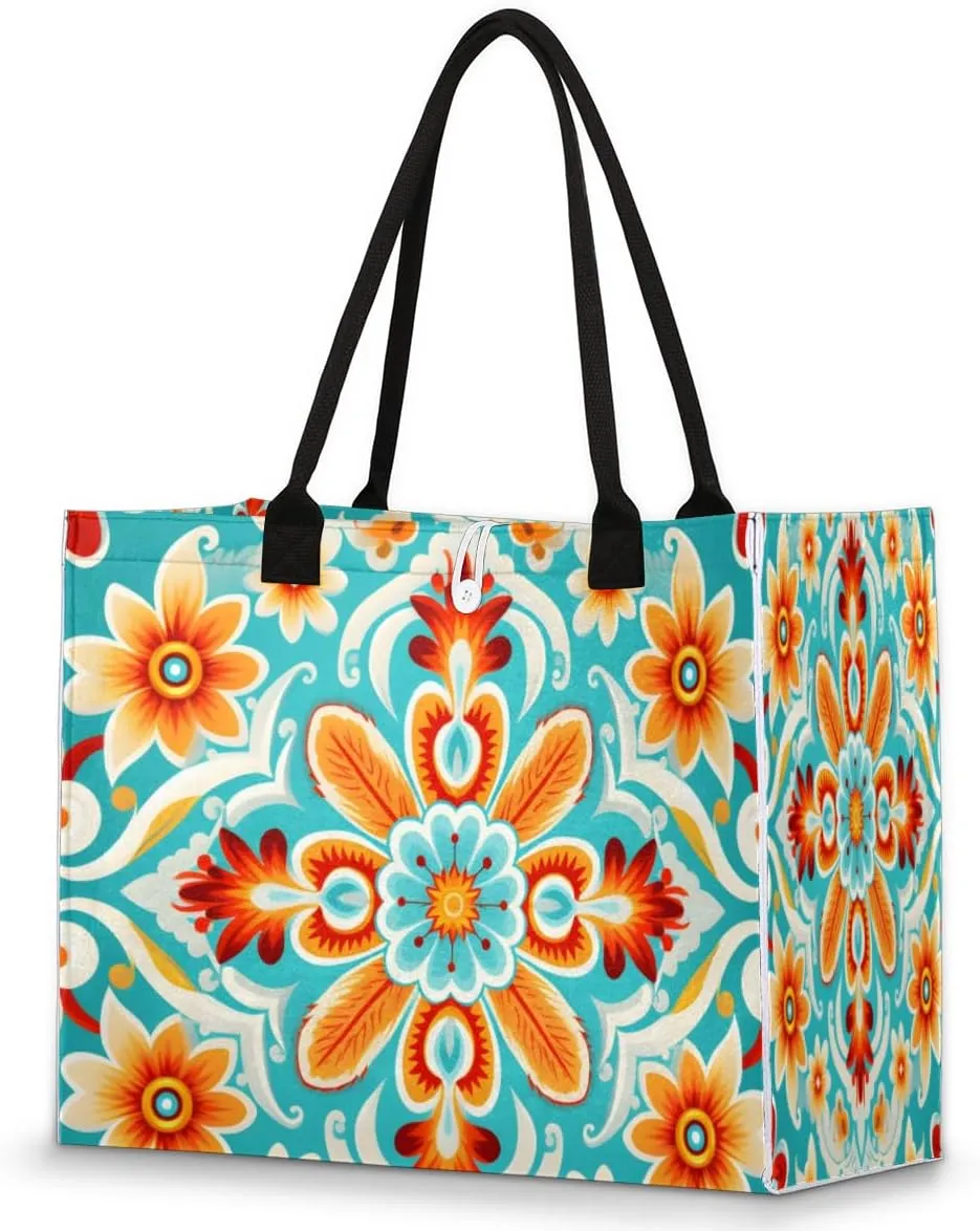 QsirBC Art Abstraction Texture Tote Bag for Women Shoulder Bags with Pockets Handbags Purses Large Totes