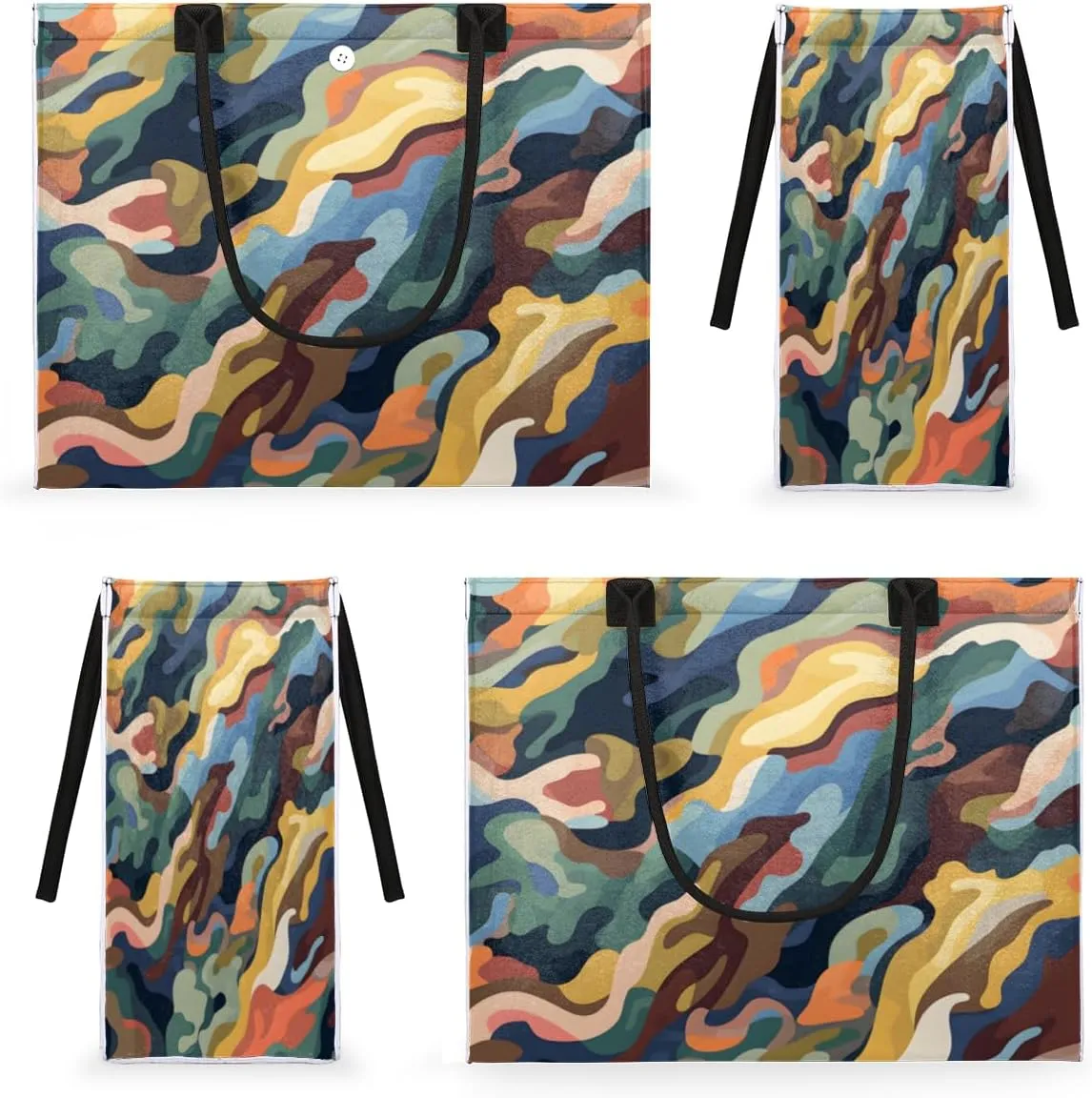 QsirBC Camouflage Fun Theme Tote Bag for Women Shoulder Bags with Pockets Handbags Purses Large Totes
