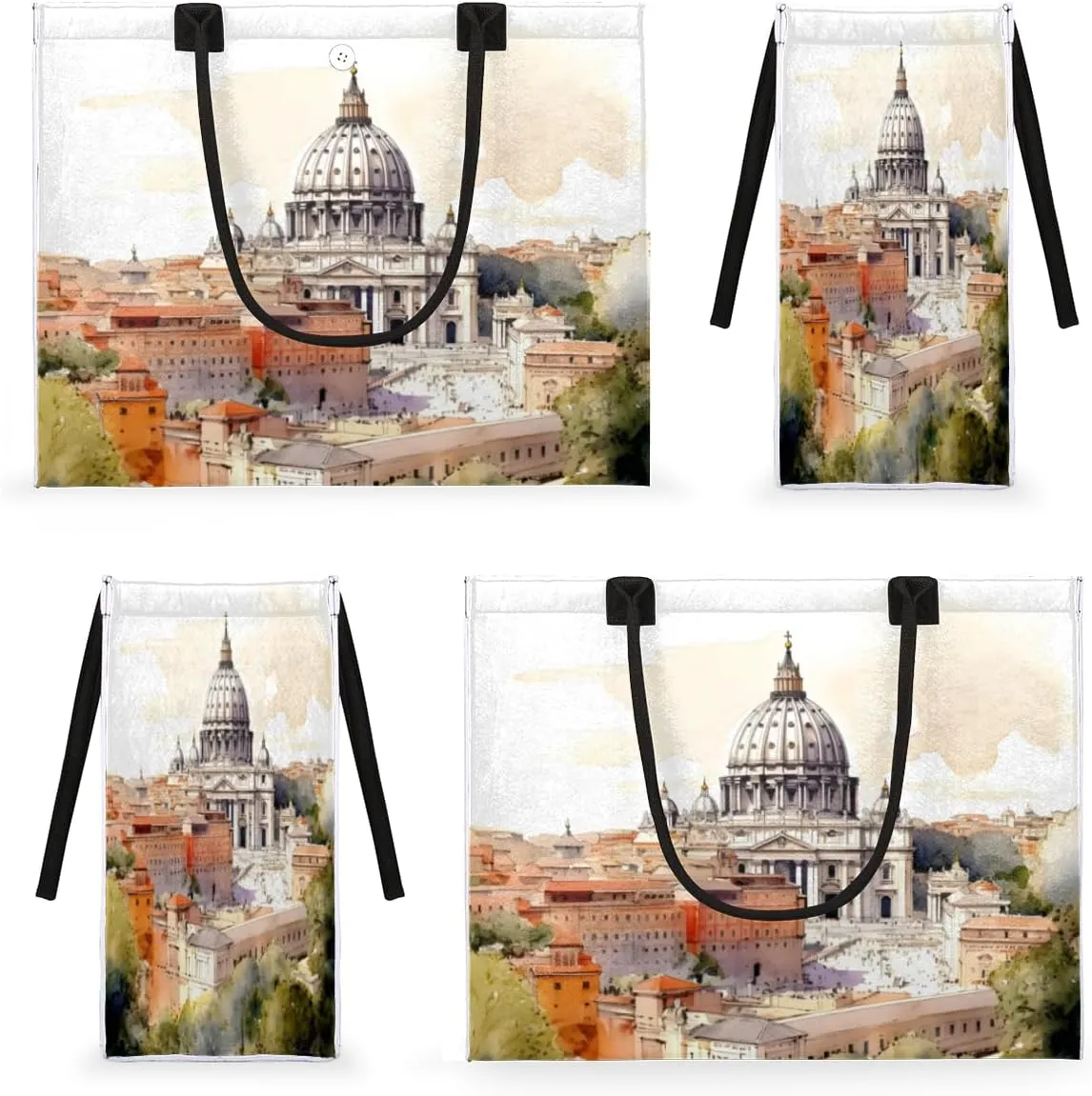 QsirBC City Classic Decor Tote Bag for Women Shoulder Bags with Pockets Handbags Purses Large Totes