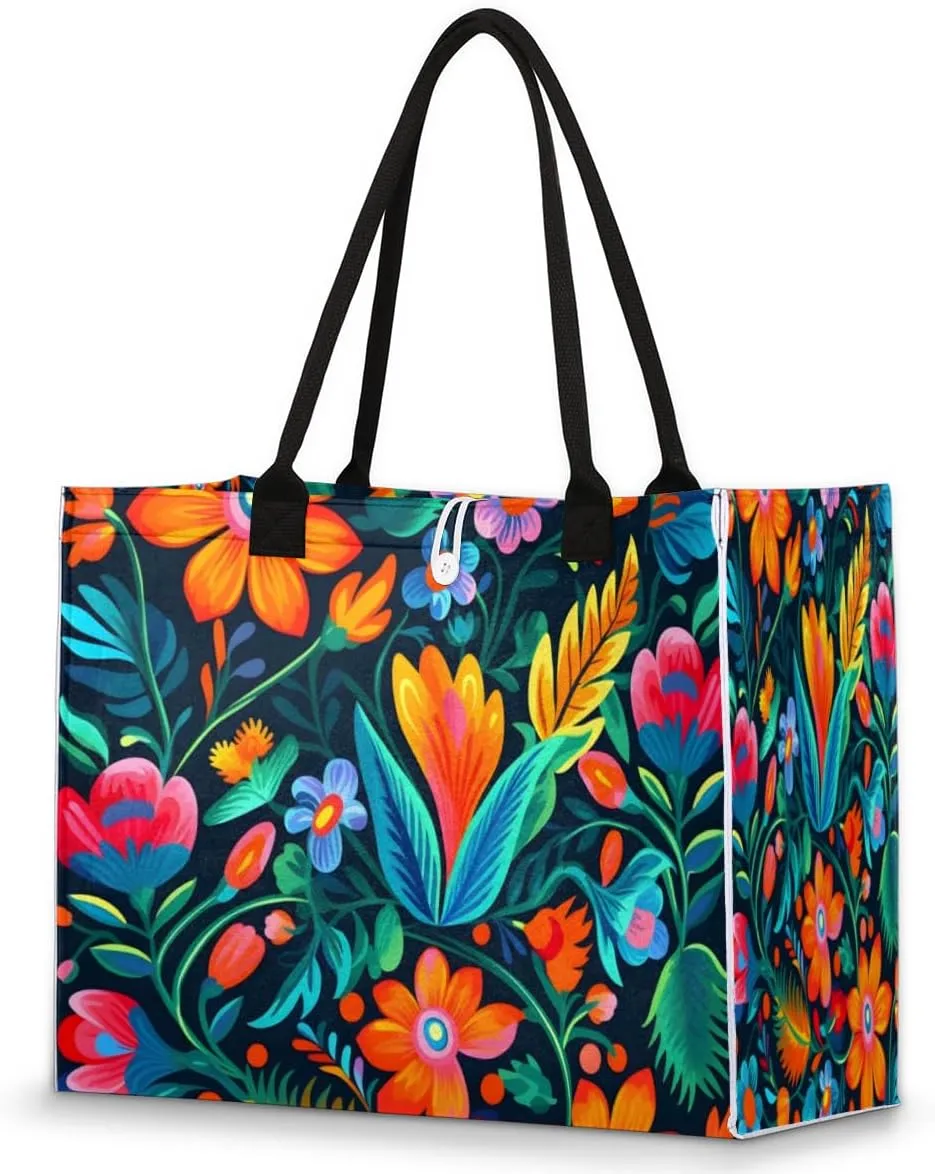 QsirBC Classic Abstractions Style Tote Bag for Women Shoulder Bags with Pockets Handbags Purses Large Totes