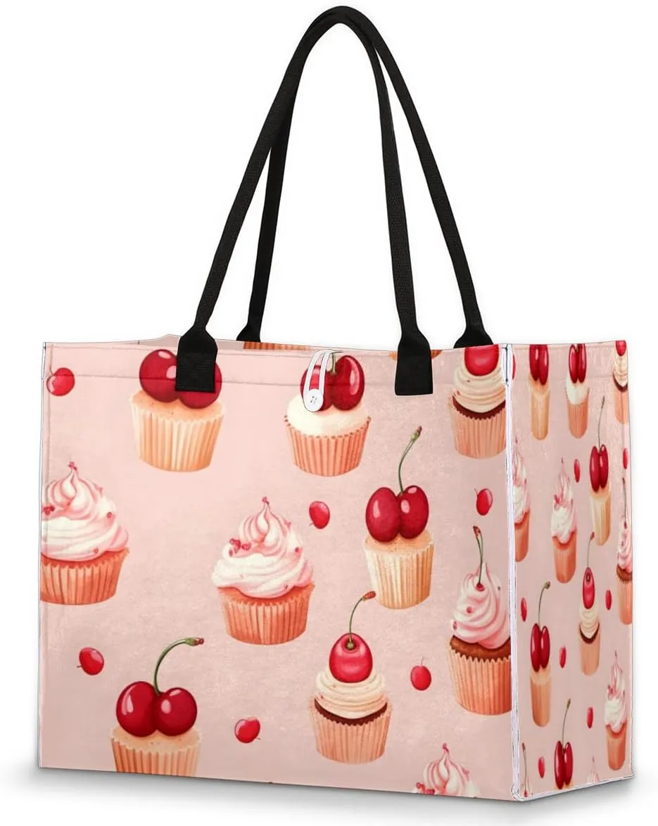 QsirBC Classic Village Texture Tote Bag for Women Shoulder Bags with Pockets Handbags Purses Large Totes