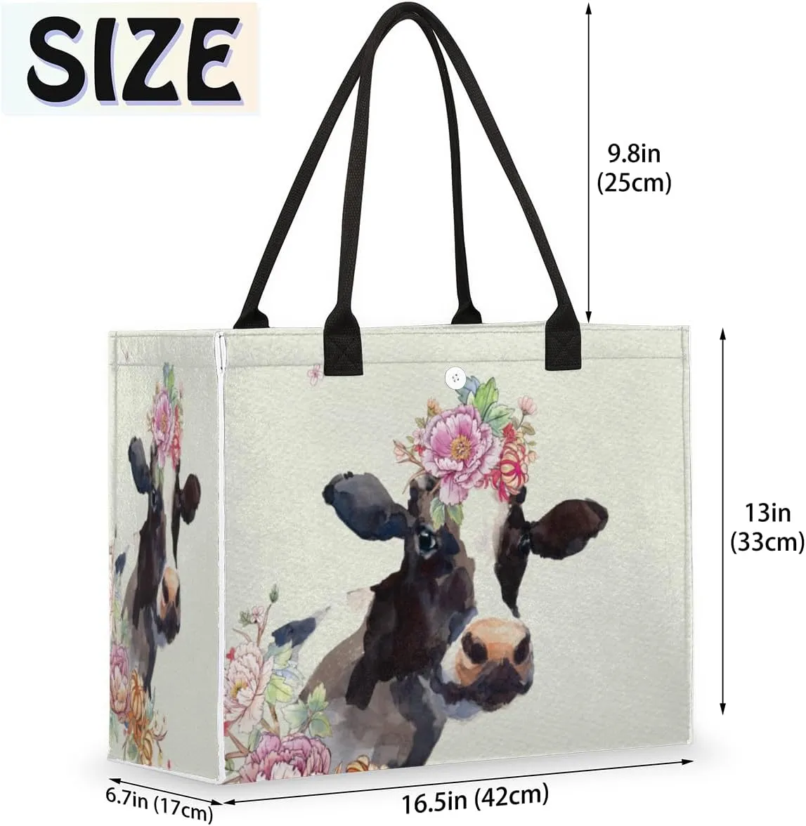 QsirBC Classic Village Texture Tote Bag for Women Shoulder Bags with Pockets Handbags Purses Large Totes