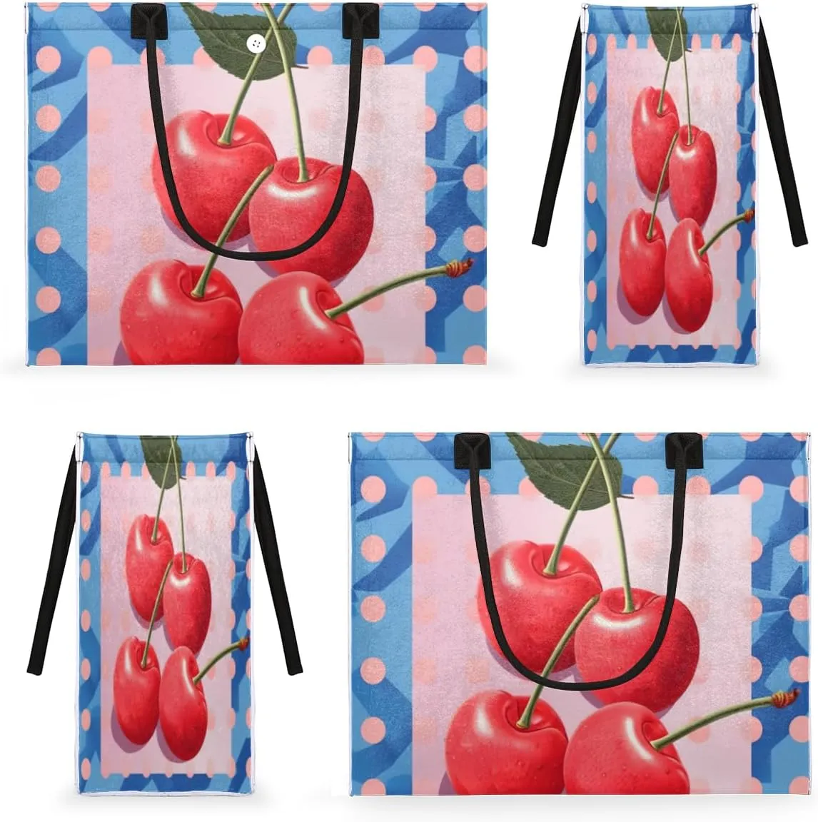 QsirBC Foods Cherry Tote Bag for Women Shoulder Bags with Pockets Handbags Purses Large Totes