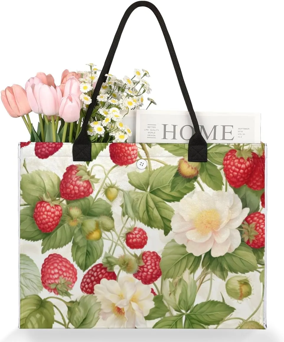 QsirBC Fruits Lemon Style Tote Bag for Women Shoulder Bags with Pockets Handbags Purses Large Totes