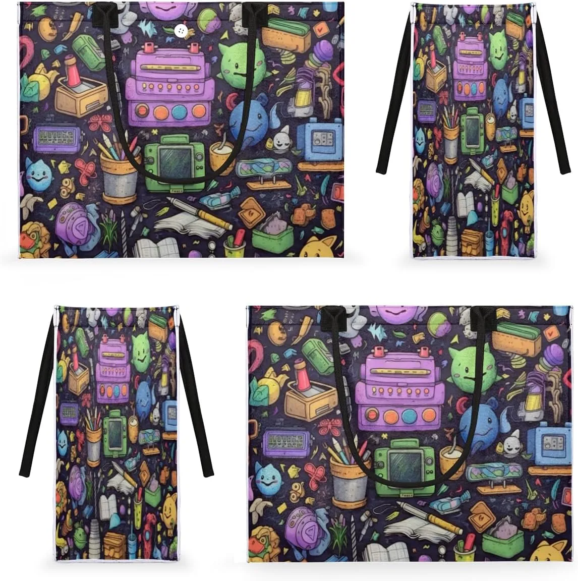 QsirBC Funny Abstraction Pattern Tote Bag for Women Shoulder Bags with Pockets Handbags Purses Large Totes