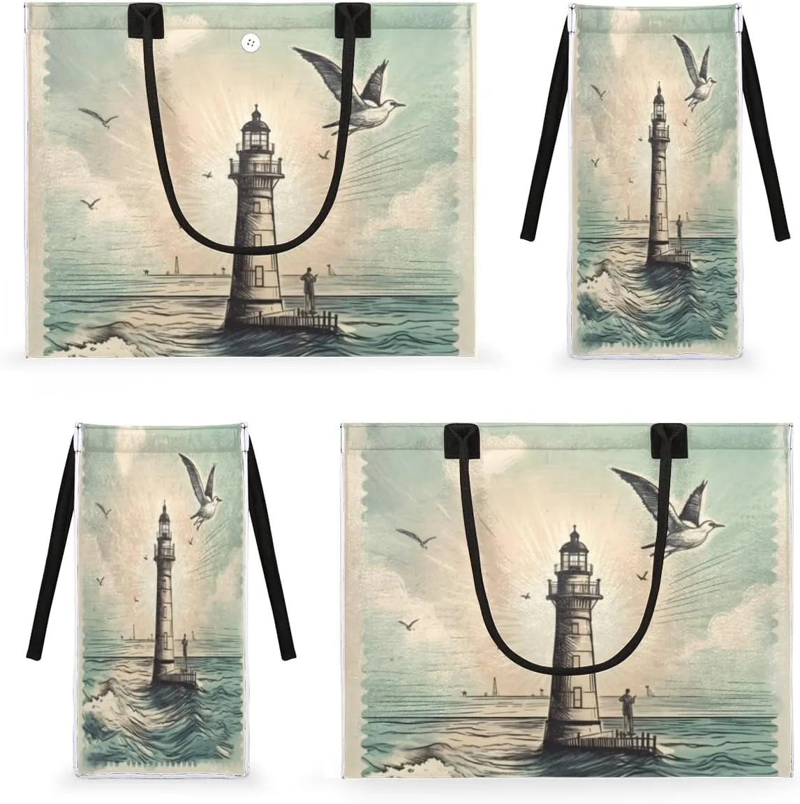 QsirBC Landscape Art Design Tote Bag for Women Shoulder Bags with Pockets Handbags Purses Large Totes