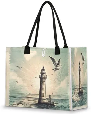 QsirBC Landscape Art Design Tote Bag for Women Shoulder Bags with Pockets Handbags Purses Large Totes