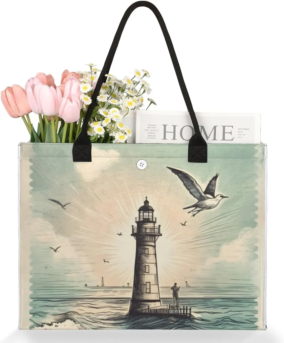QsirBC Landscape Art Design Tote Bag for Women Shoulder Bags with Pockets Handbags Purses Large Totes