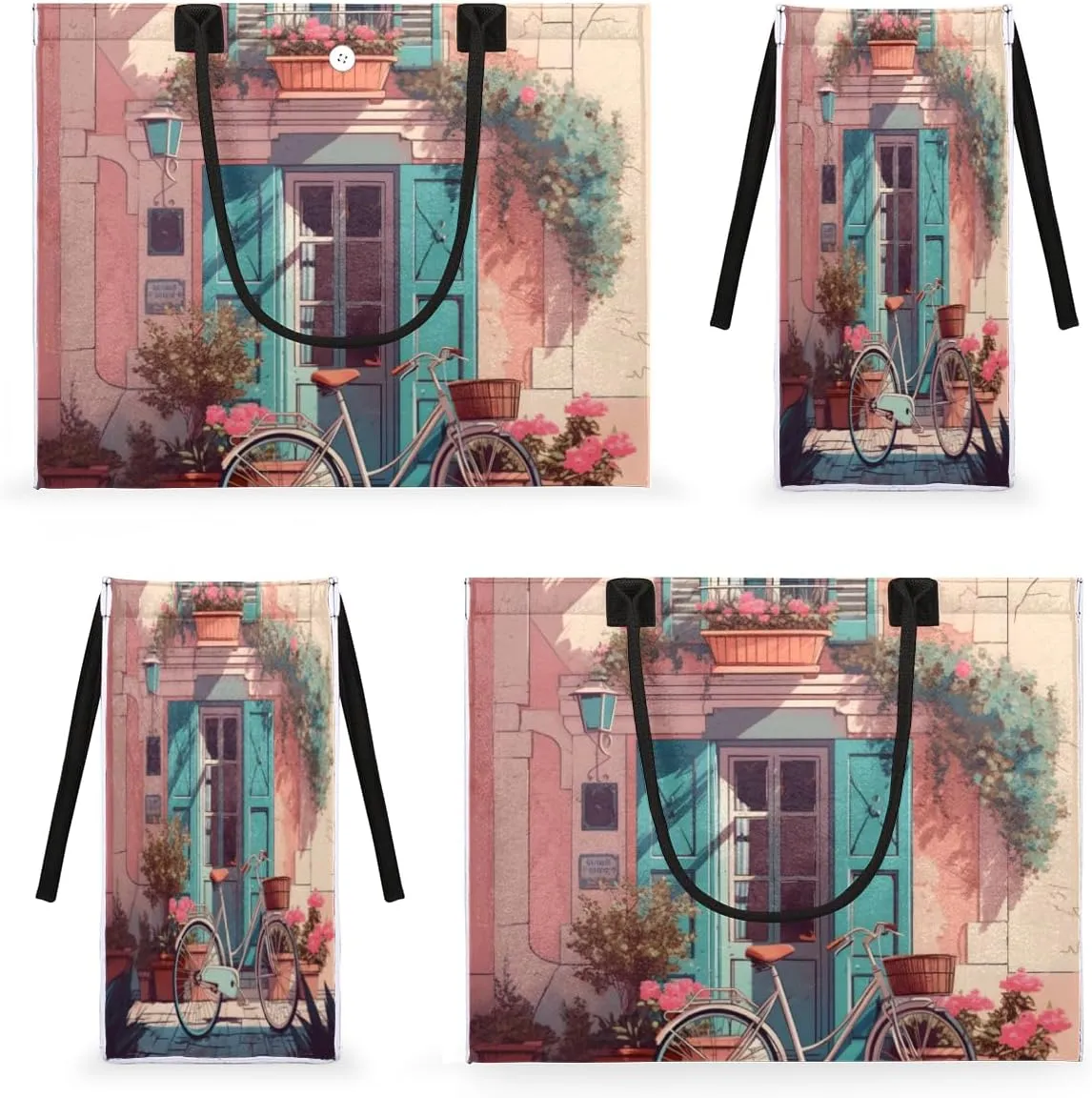 QsirBC Landscape Art Design Tote Bag for Women Shoulder Bags with Pockets Handbags Purses Large Totes