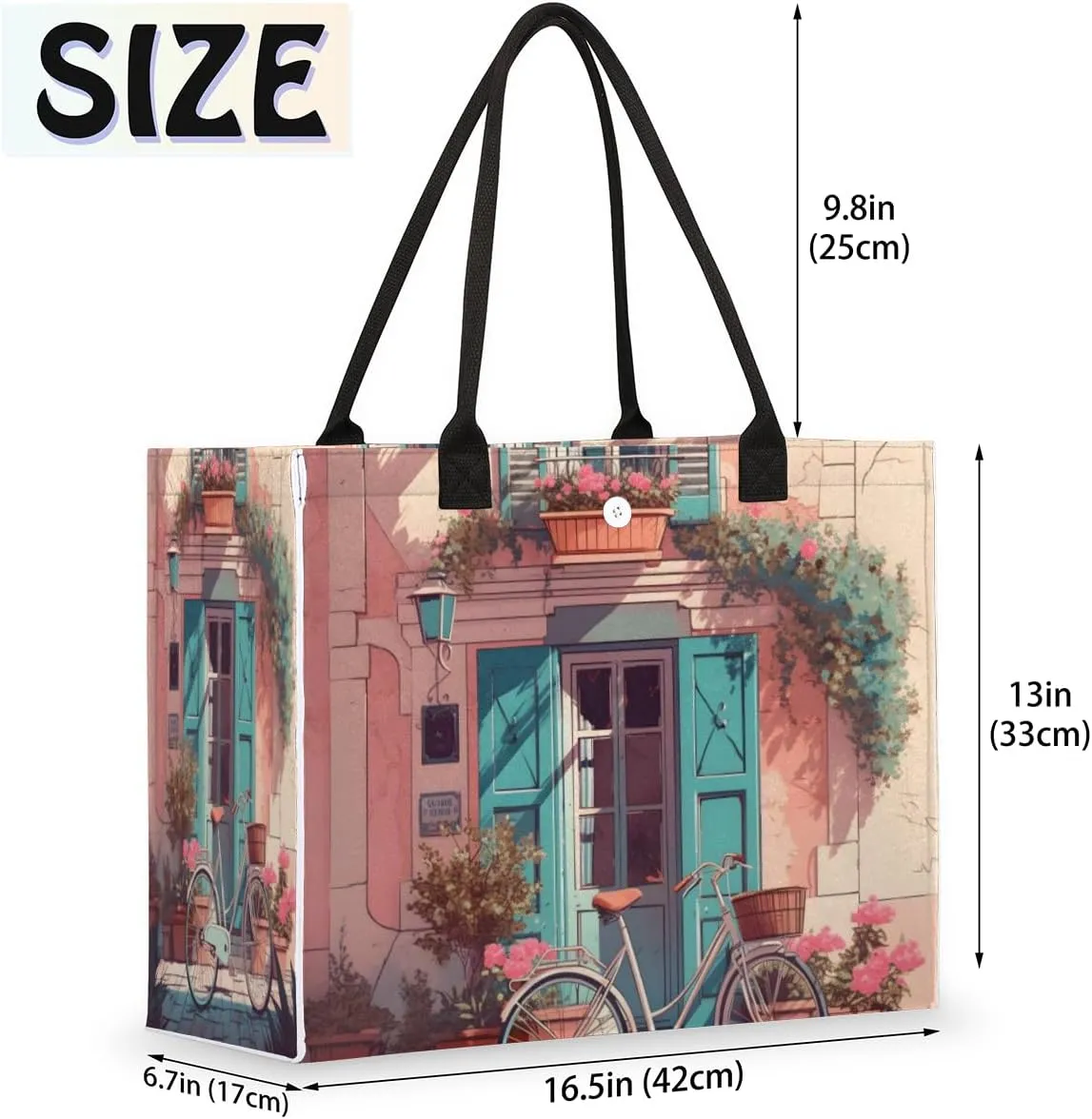 QsirBC Landscape Art Design Tote Bag for Women Shoulder Bags with Pockets Handbags Purses Large Totes