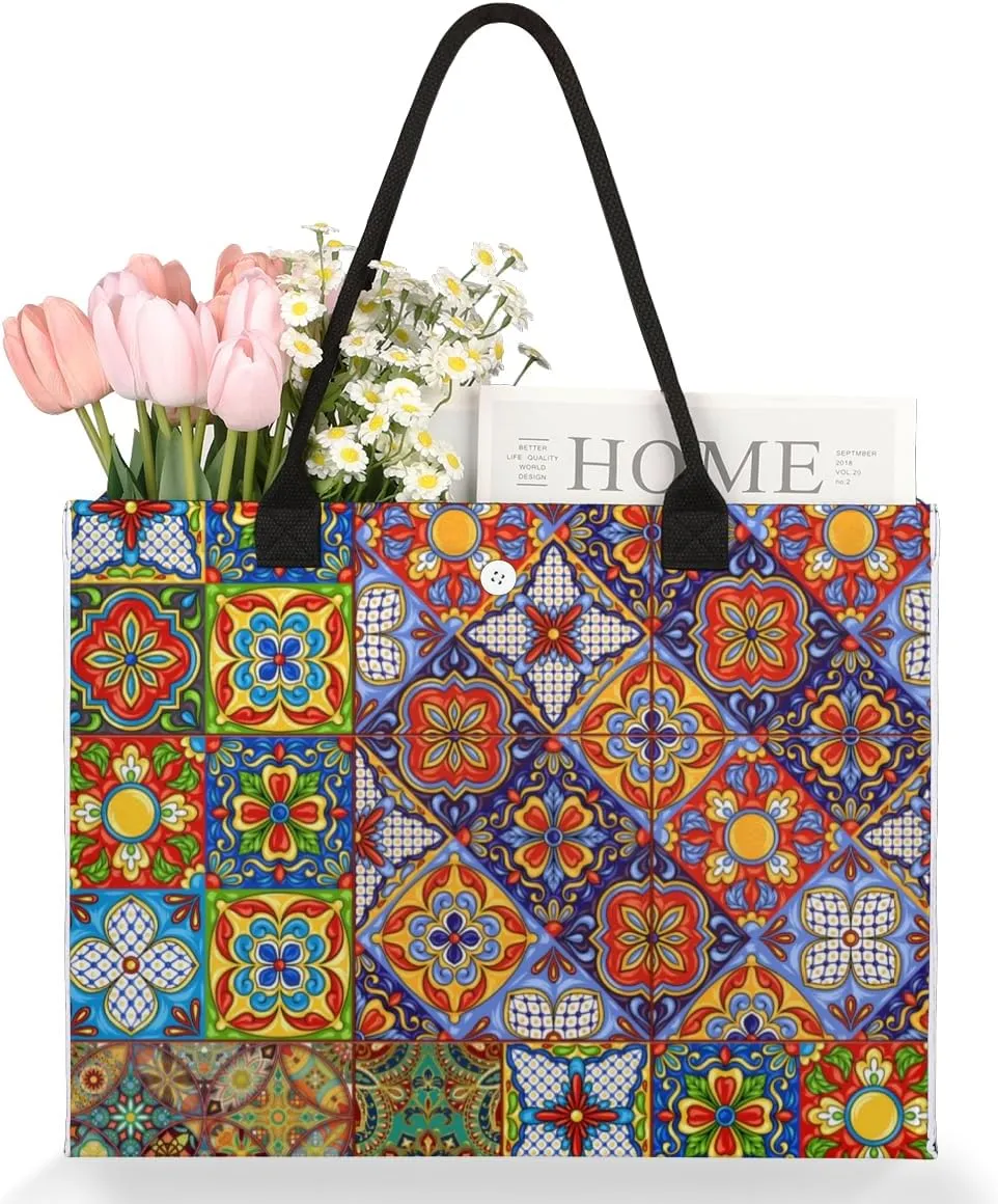 QsirBC Lemon Plant Texture Tote Bag for Women Shoulder Bags with Pockets Handbags Purses Large Totes