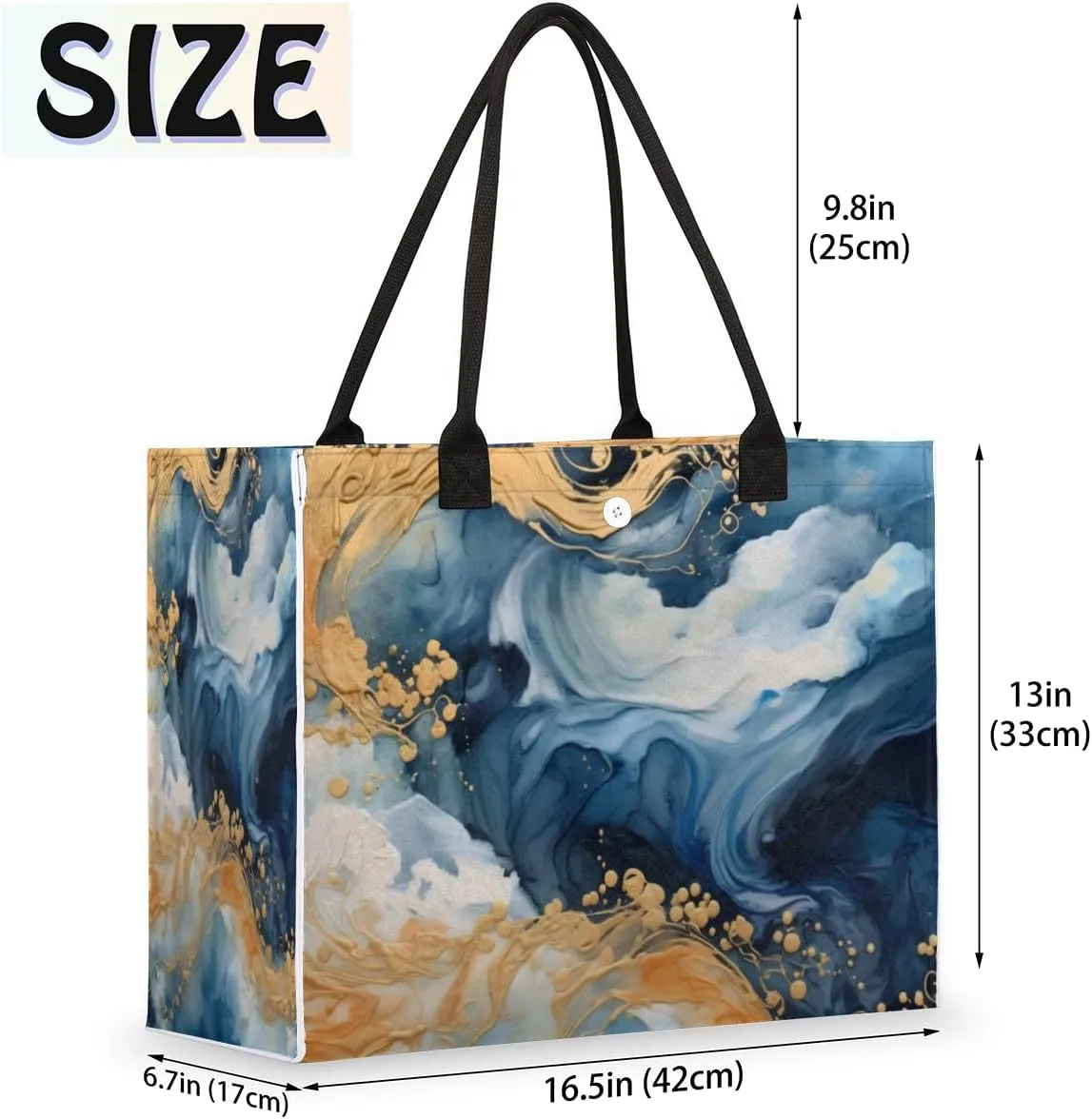 QsirBC Marbles Classic Pattern Tote Bag for Women Shoulder Bags with Pockets Handbags Purses Large Totes