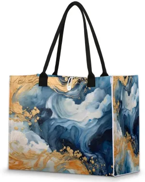 QsirBC Marbles Classic Pattern Tote Bag for Women Shoulder Bags with Pockets Handbags Purses Large Totes