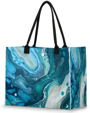 QsirBC Marbles Classic Pattern Tote Bag for Women Shoulder Bags with Pockets Handbags Purses Large Totes